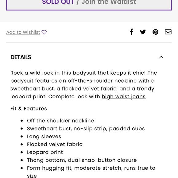 - Flocked Velvet Leopard Print Bodysuit - Picture 5 of 5